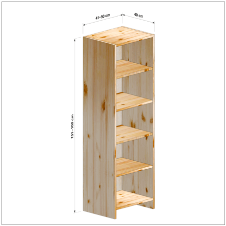 横幅41～50／高さ151～160／奥行40cmの本棚ユニット