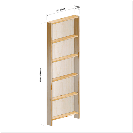横幅51～60／高さ151～160／奥行10cmの本棚ユニット