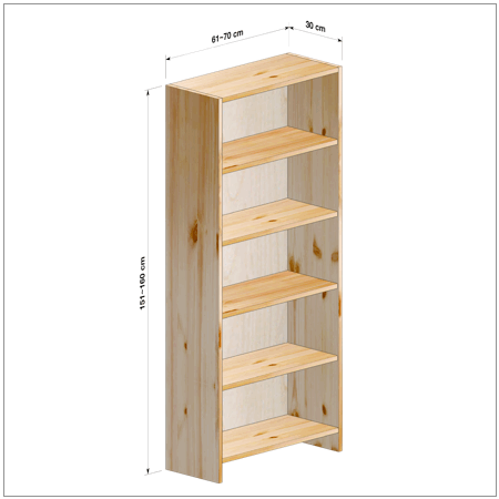 横幅61～70／高さ151～160／奥行30cmの本棚ユニット