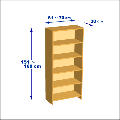 横幅61～70／高さ151～160／奥行30cmの本棚ユニット