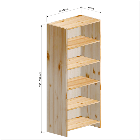 横幅61～70／高さ151～160／奥行40cmの本棚ユニット