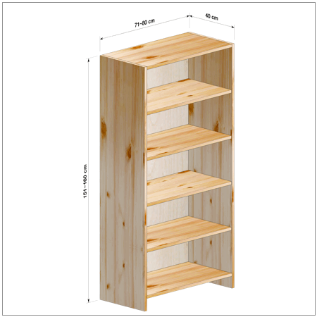 横幅71～80／高さ151～160／奥行40cmの本棚ユニット