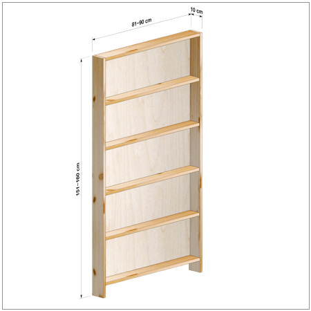 横幅81～90／高さ151～160／奥行10cmの本棚ユニット