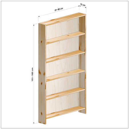 横幅81～90／高さ151～160／奥行15cmの本棚ユニット