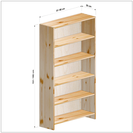 横幅81～90／高さ151～160／奥行30cmの本棚ユニット