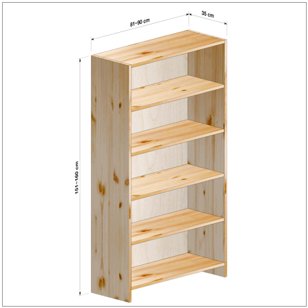 横幅81～90／高さ151～160／奥行35cmの本棚ユニット