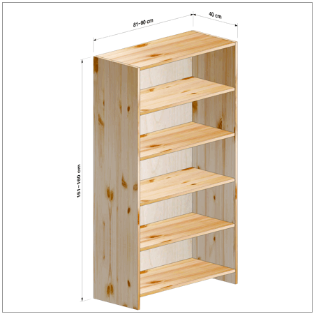 横幅81～90／高さ151～160／奥行40cmの本棚ユニット