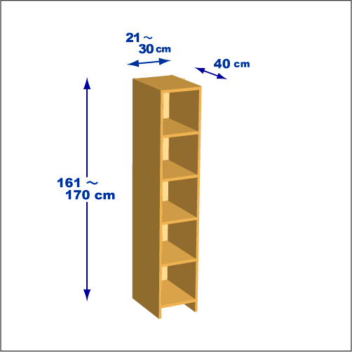 横幅21～30／高さ161～170／奥行40cmの本棚ユニット