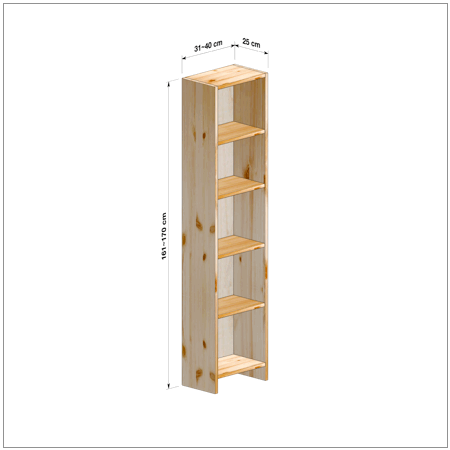 横幅31～40／高さ161～170／奥行25cmの本棚ユニット