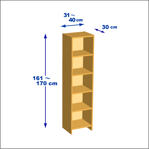 横幅31～40／高さ161～170／奥行30cmの本棚ユニット