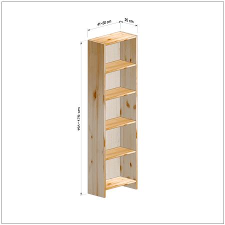 横幅41～50／高さ161～170／奥行25cmの本棚ユニット