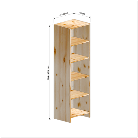 横幅41～50／高さ161～170／奥行40cmの本棚ユニット