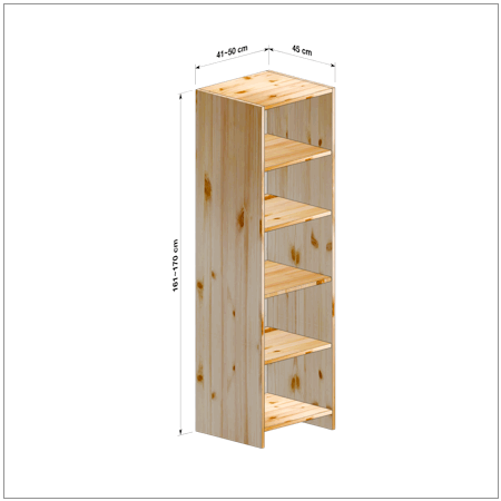 横幅41～50／高さ161～170／奥行45cmの本棚ユニット