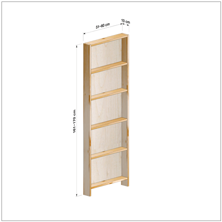 横幅51～60／高さ161～170／奥行10cmの本棚ユニット