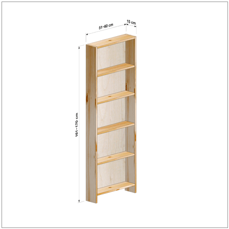横幅51～60／高さ161～170／奥行15cmの本棚ユニット