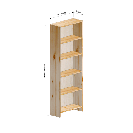 横幅51～60／高さ161～170／奥行25cmの本棚ユニット