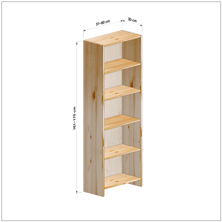 横幅51～60／高さ161～170／奥行30cmの本棚ユニット