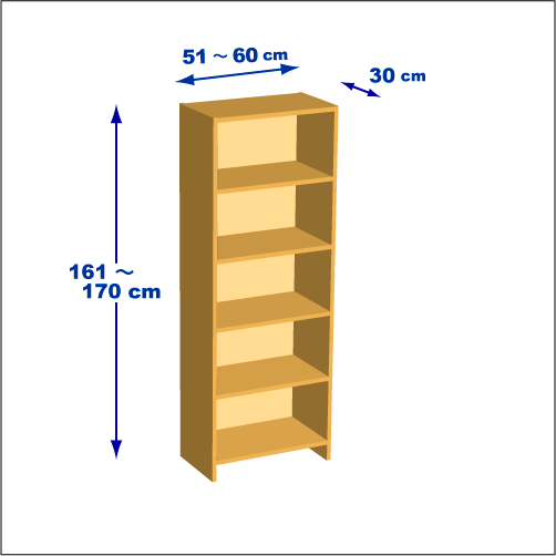 横幅51～60／高さ161～170／奥行30cmの本棚ユニット