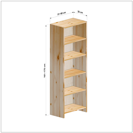 横幅51～60／高さ161～170／奥行35cmの本棚ユニット