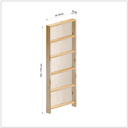 横幅61～70／高さ161～170／奥行10cmの本棚ユニット