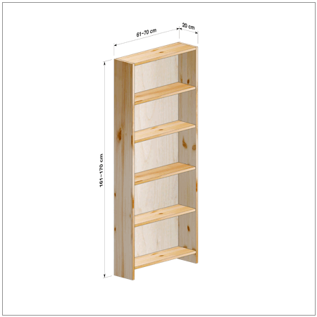 横幅61～70／高さ161～170／奥行20cmの本棚ユニット