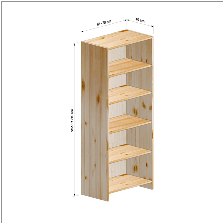 横幅61～70／高さ161～170／奥行40cmの本棚ユニット