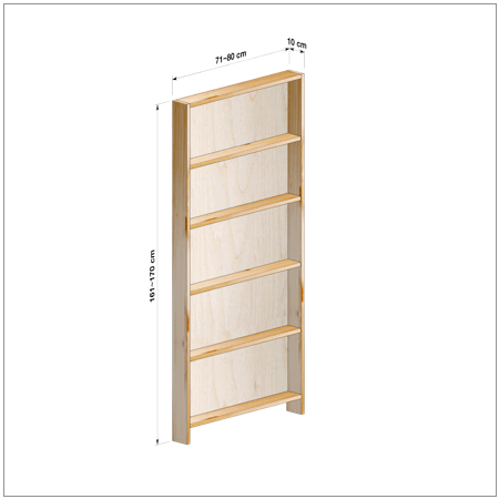 横幅71～80／高さ161～170／奥行10cmの本棚ユニット