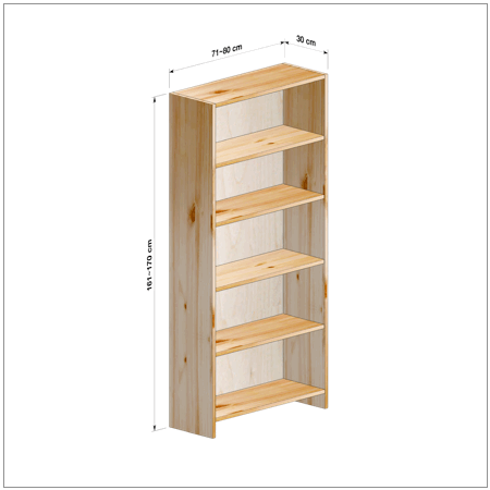 横幅71～80／高さ161～170／奥行30cmの本棚ユニット