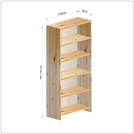 横幅71～80／高さ161～170／奥行35cmの本棚ユニット