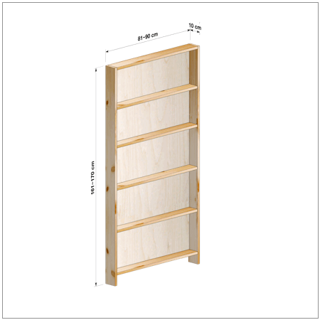 横幅81～90／高さ161～170／奥行10cmの本棚ユニット
