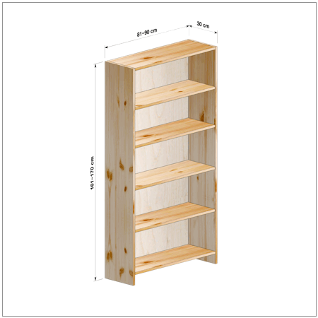横幅81～90／高さ161～170／奥行30cmの本棚ユニット