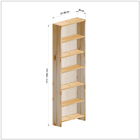 横幅51～60／高さ171～180／奥行20cmの本棚ユニット