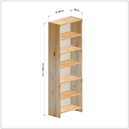横幅51～60／高さ171～180／奥行30cmの本棚ユニット