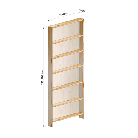 横幅71～80／高さ171～180／奥行10cmの本棚ユニット