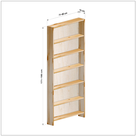 横幅71～80／高さ171～180／奥行15cmの本棚ユニット