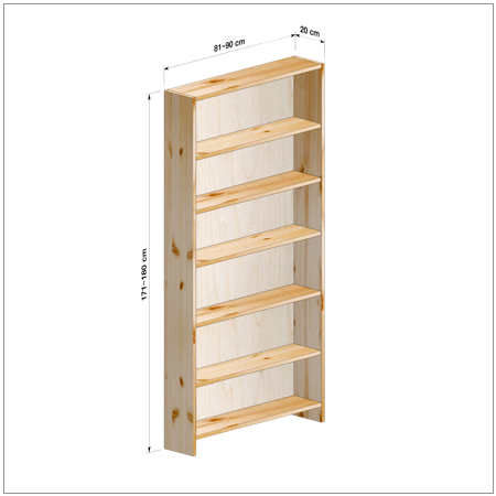 横幅81～90／高さ171～180／奥行20cmの本棚ユニット