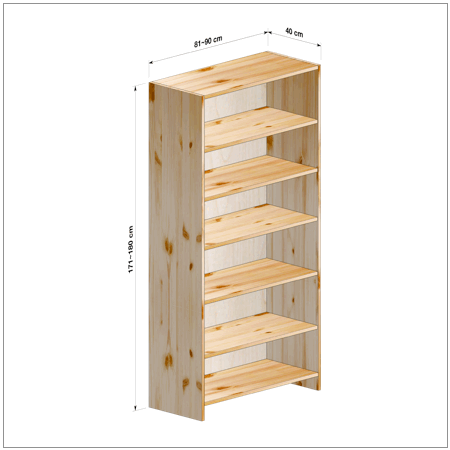 横幅81～90／高さ171～180／奥行40cmの本棚ユニット