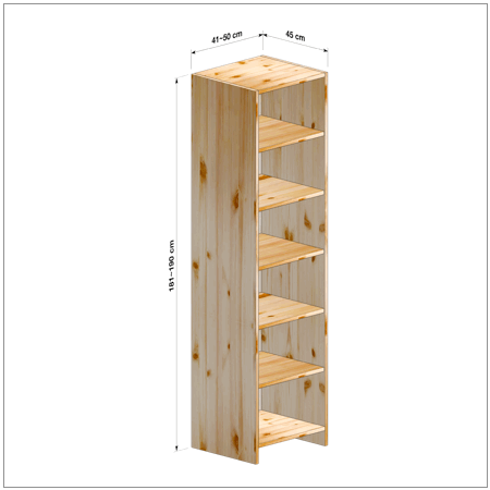 横幅41～50／高さ181～190／奥行45cmの本棚ユニット