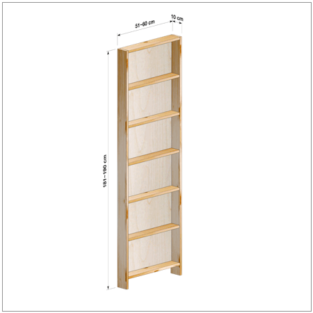 横幅51～60／高さ181～190／奥行10cmの本棚ユニット