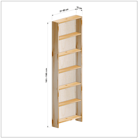 横幅51～60／高さ181～190／奥行15cmの本棚ユニット