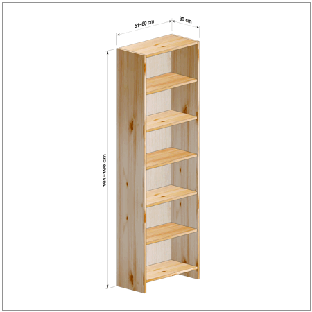 横幅51～60／高さ181～190／奥行30cmの本棚ユニット