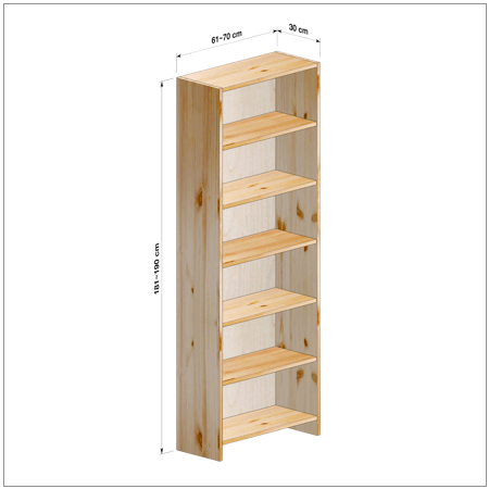横幅61～70／高さ181～190／奥行30cmの本棚ユニット