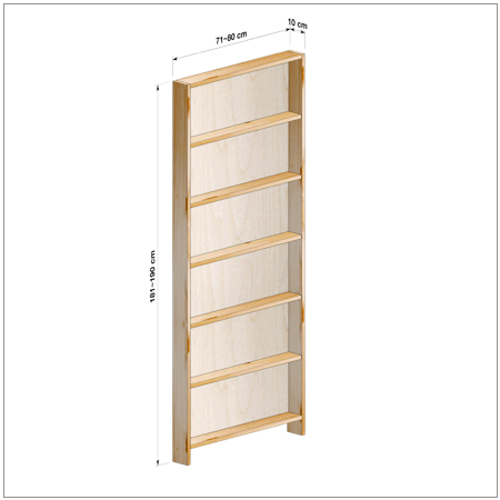 横幅71～80／高さ181～190／奥行10cmの本棚ユニット
