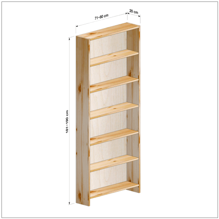 横幅71～80／高さ181～190／奥行20cmの本棚ユニット