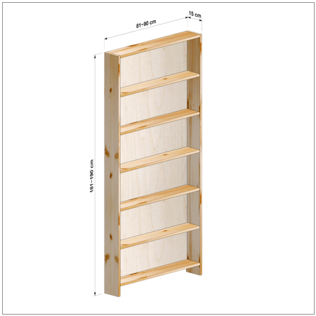 横幅81～90／高さ181～190／奥行15cmの本棚ユニット