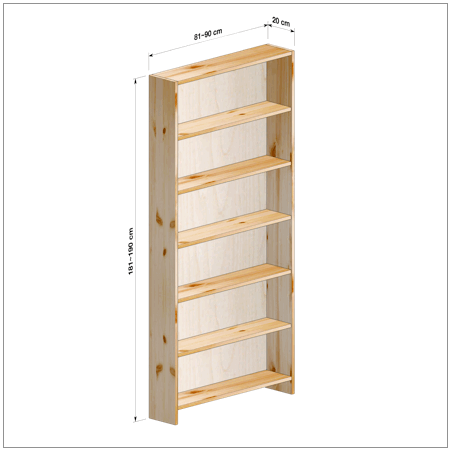 横幅81～90／高さ181～190／奥行20cmの本棚ユニット