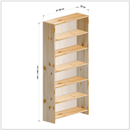 横幅81～90／高さ181～190／奥行30cmの本棚ユニット