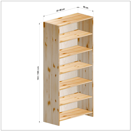 横幅81～90／高さ181～190／奥行40cmの本棚ユニット