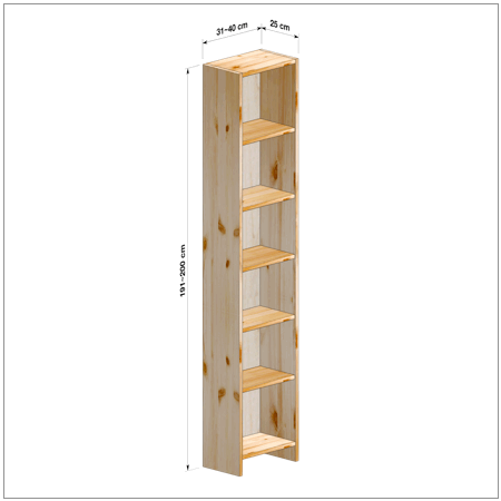 横幅31～40／高さ191～200／奥行25cmの本棚ユニット