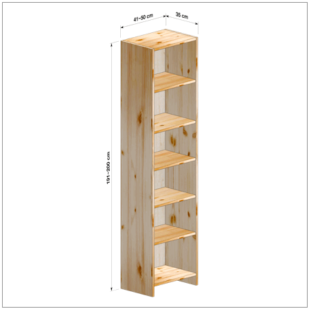 横幅41～50／高さ191～200／奥行35cmの本棚ユニット